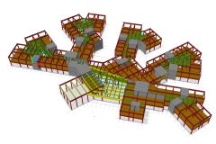 Pracovní 3D model dřevěných konstrukcí